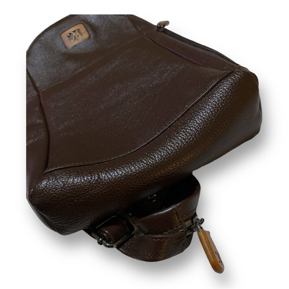 MARTIN & McAUTHUR Leather Sling Backpack Convertible Bag Large 16x …Brown - Picture 13 of 13